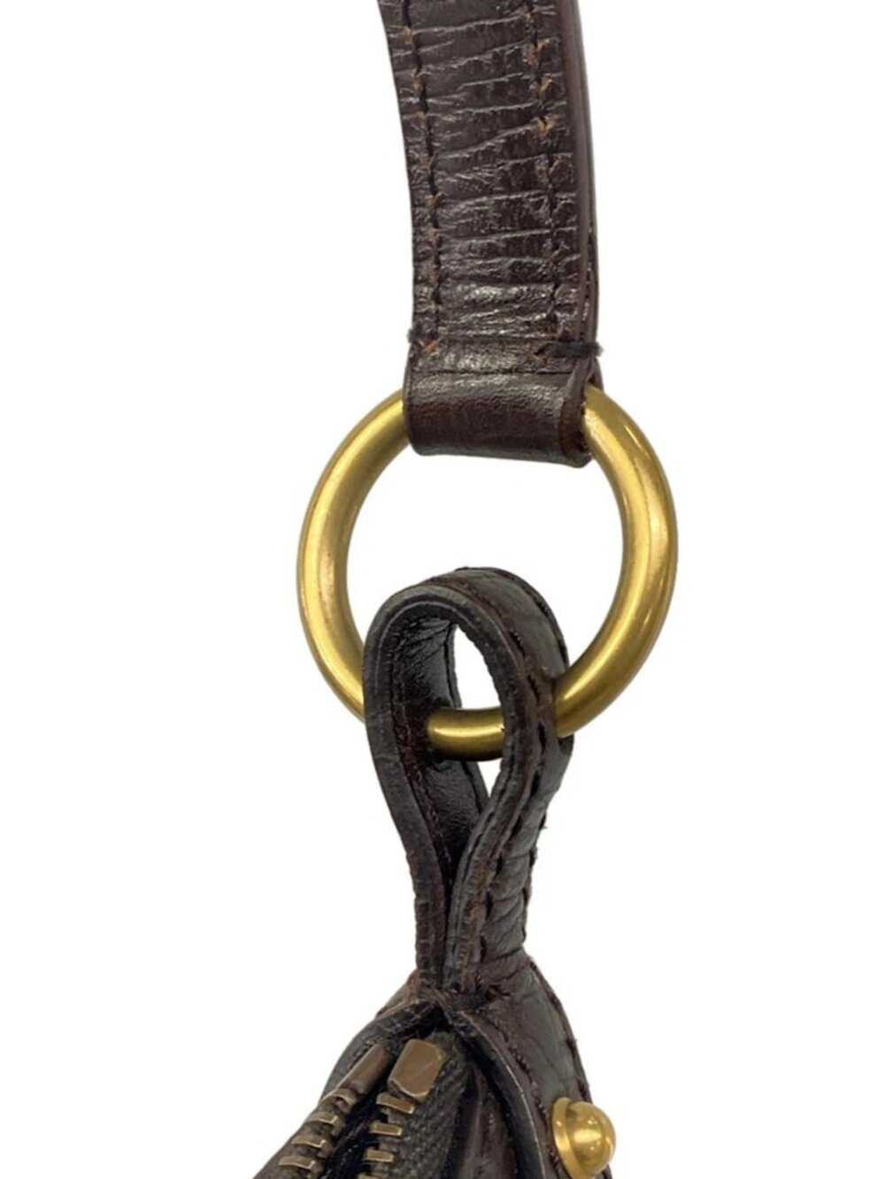 GUCCI Horsebit/GG 114890 Dark Brown Beige Jacquard Leather Handbag - Picture 15 of 15